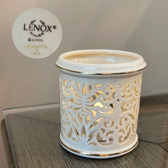 Lenox Other - Illuminations By Lenox Collection Pierced Tealight Candle Holder with Candles